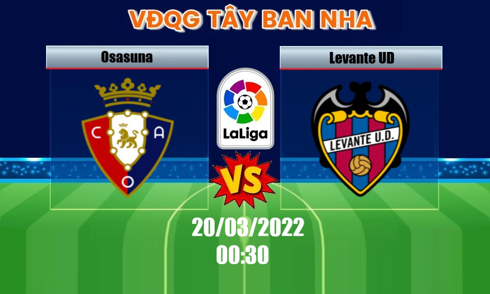 Soi Kèo Osasuna vs Levante, 00H30 – 20/03/2022, VĐQG TÂY BAN NHA