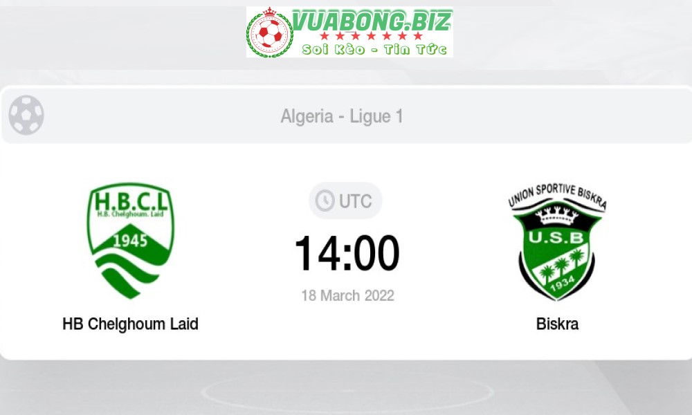 Soi Kèo Chelghoum vs US Biskra, 21H00- 18/03/2022,VĐQG Algeria