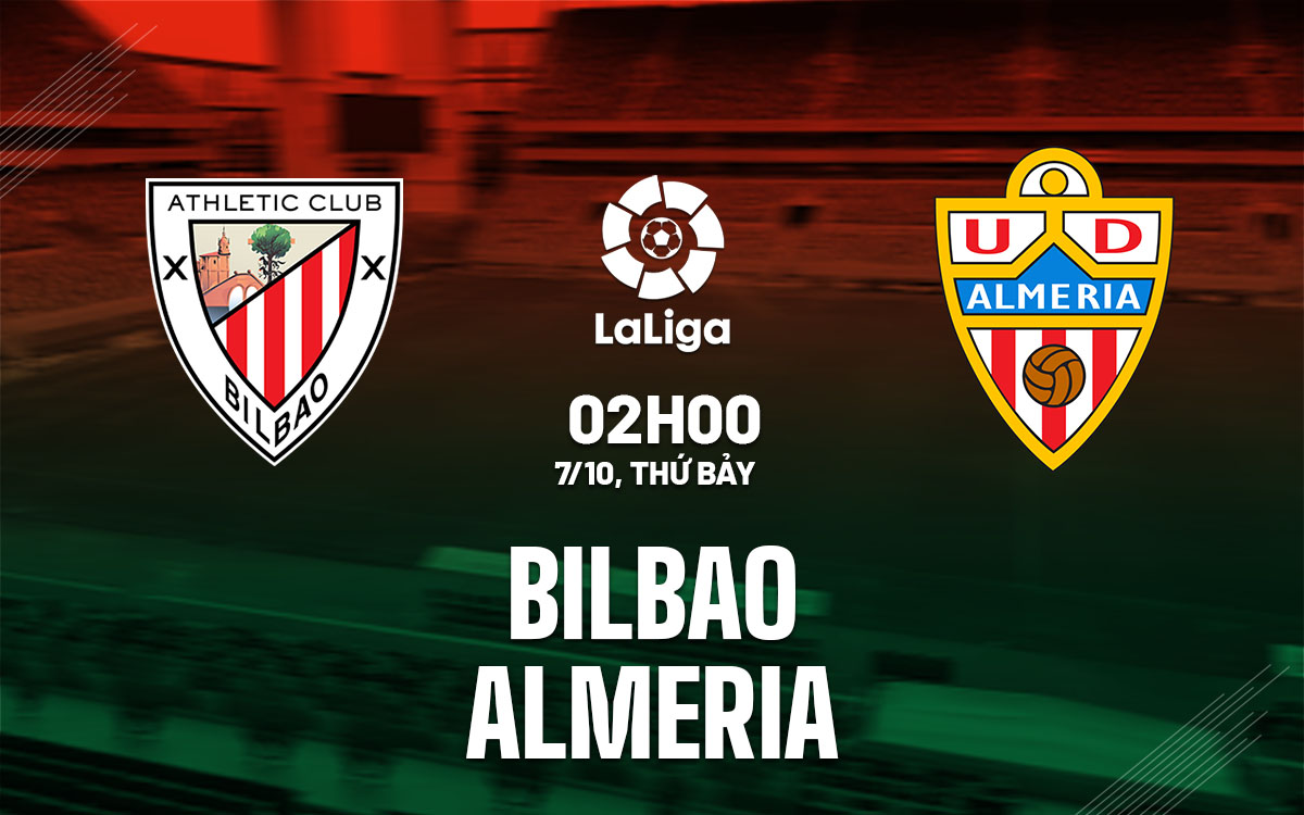 Soi Kèo Bilbao vs Almeria, 02h00 ngày 07/10: VĐQG Tây Ban Nha