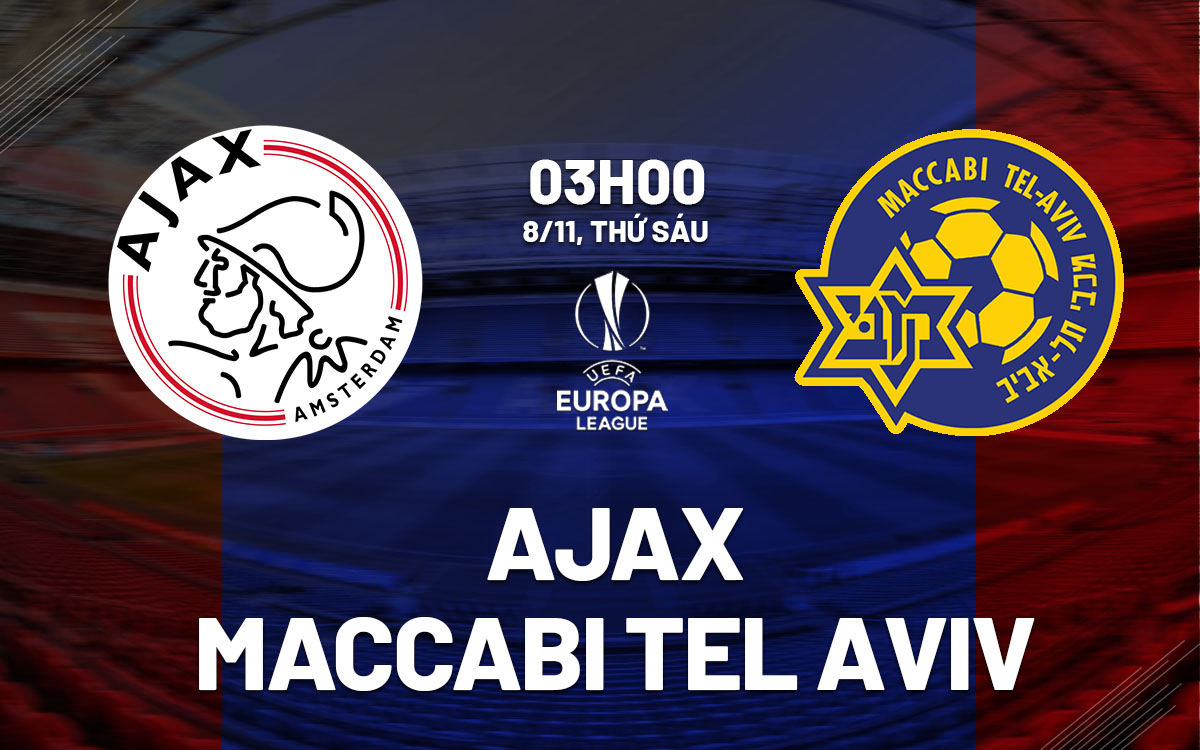 Nhận định bóng đá Ajax vs Maccabi Tel Aviv Europa League hôm nay