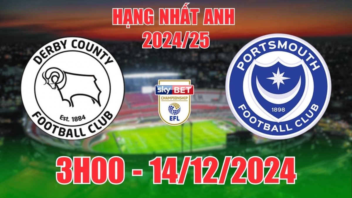 Soi tỷ lệ, nhận định Derby County vs Portsmouth (3h00, 14/12) vòng 21 Hạng  nhất Anh: Chủ nhà thắng thế